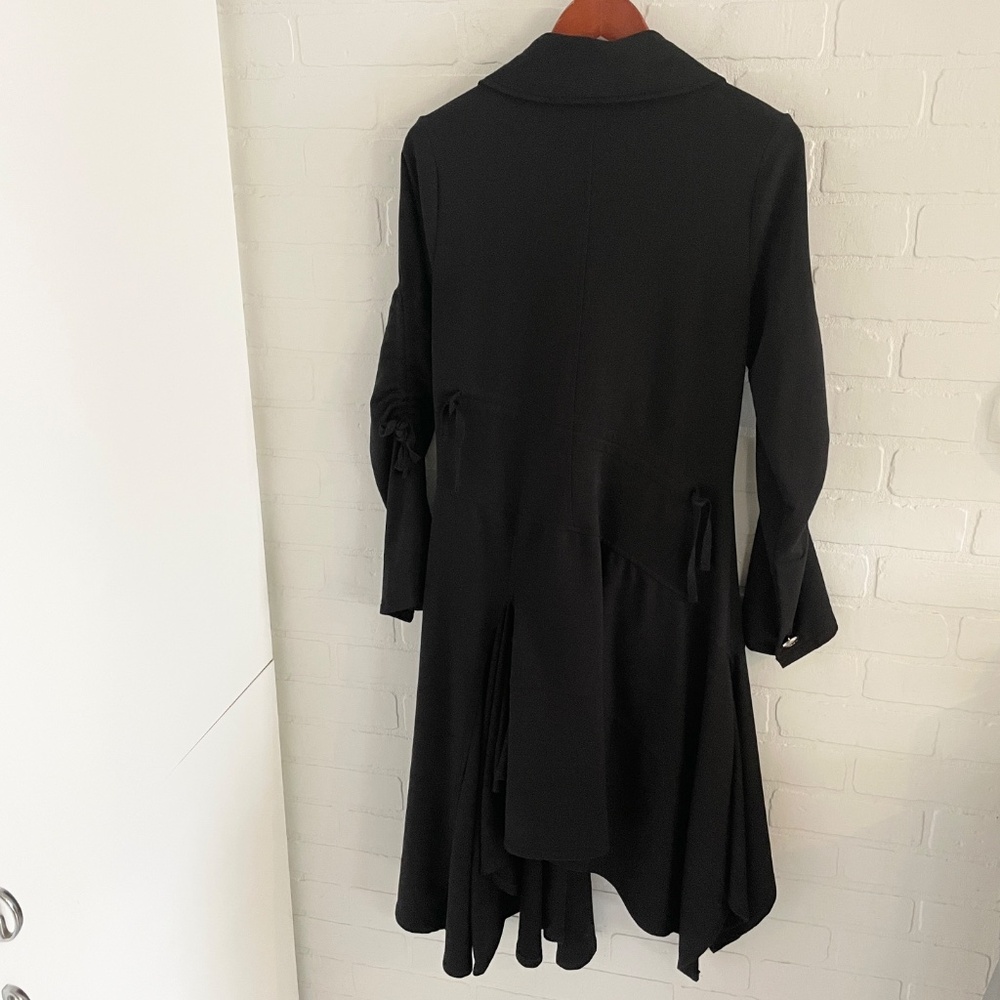 Y2K Gothic Redingote Coat Asymmetrical Button Jacket Lightweight Elloquent Sz M - Picture 11 of 16